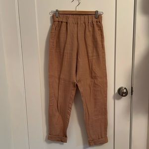 Linenfox tapered linen pants in dusty pink